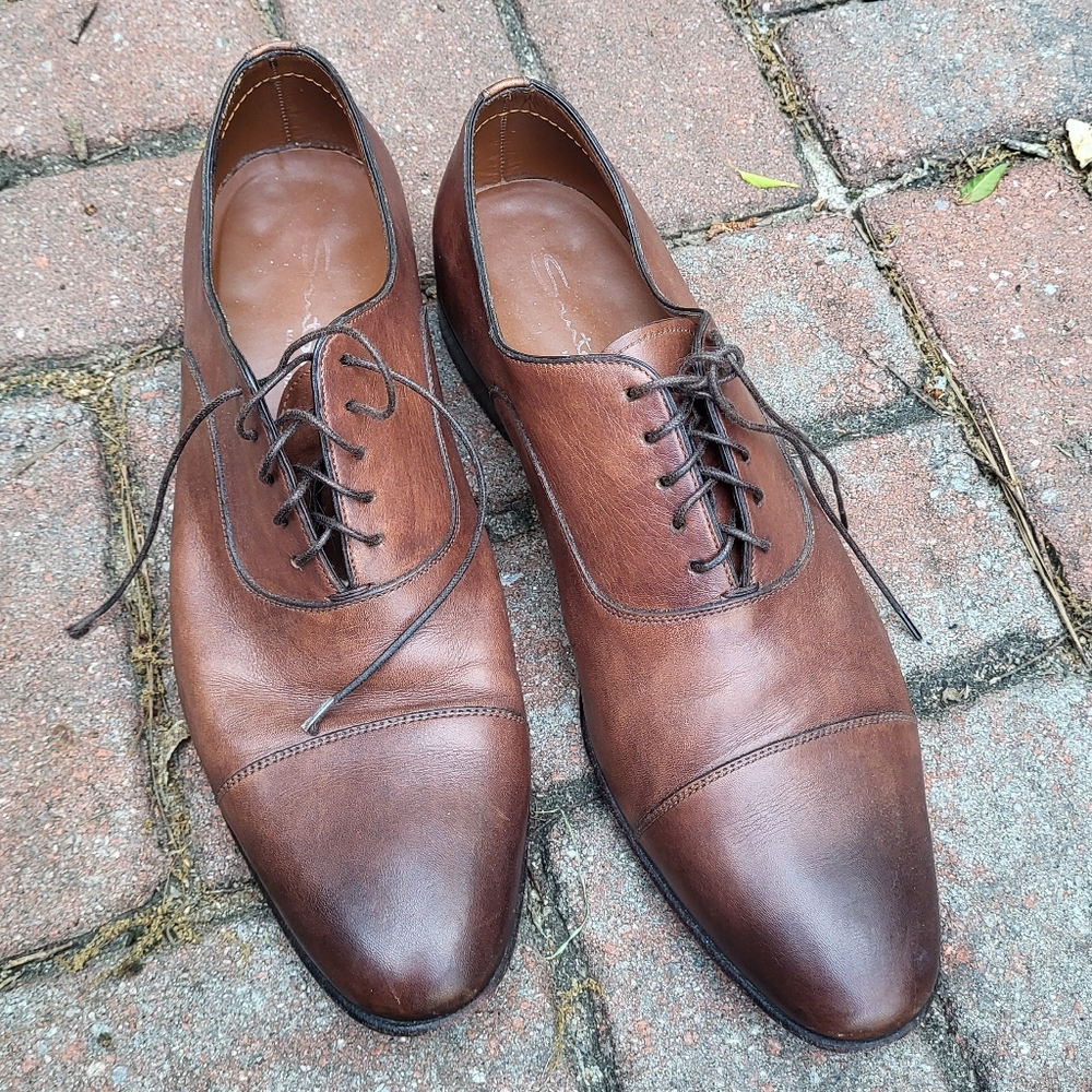 Santoni Italian Leather Men's  Oxford Work Shoes